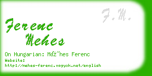 ferenc mehes business card